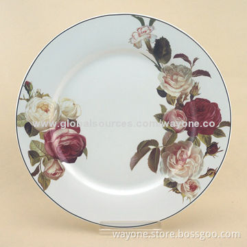 86pcs New Bone China Dinnerware Set, Rose with Shiny Gold Line, For Turkey Market